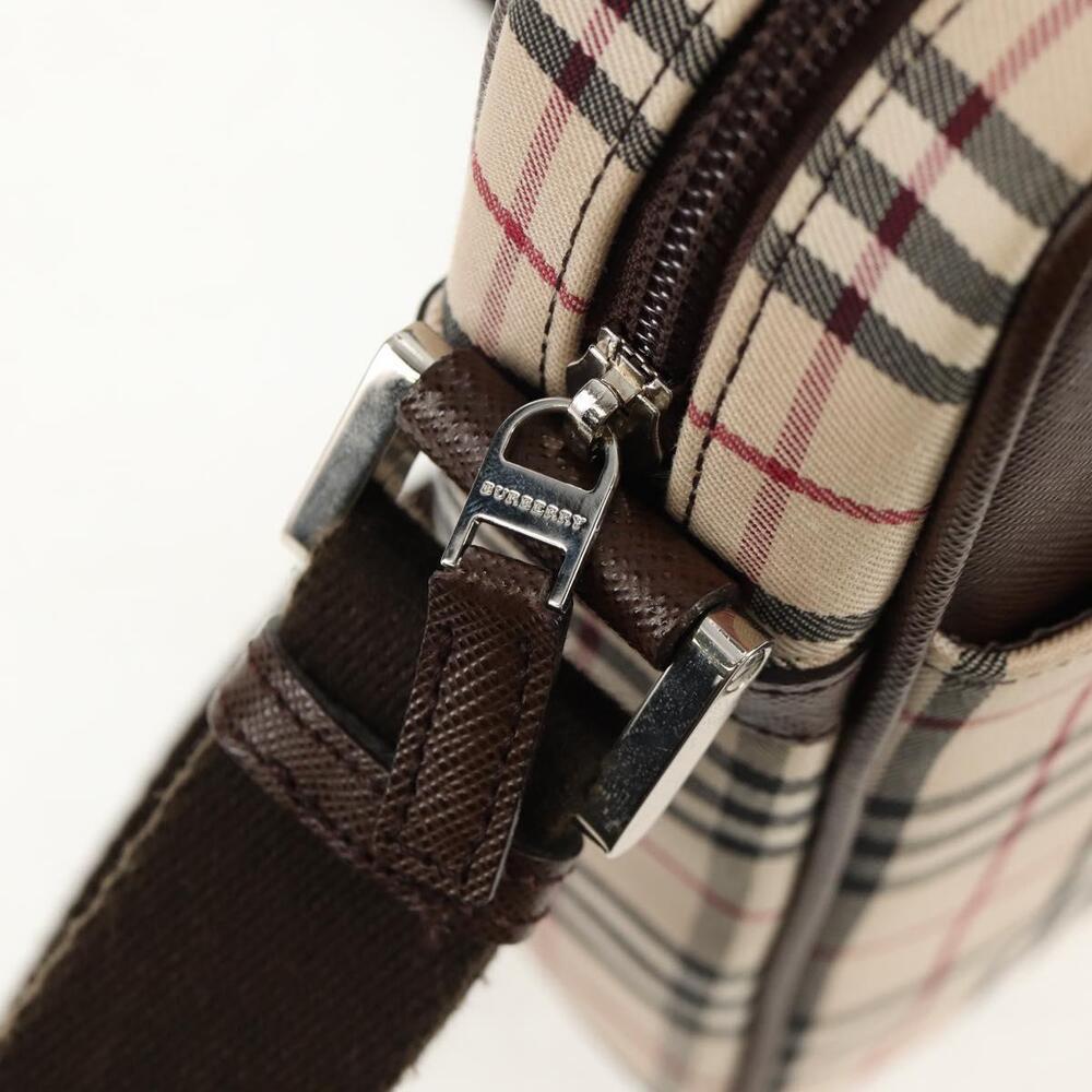 BURBERRY Nova Check Shoulder Bag Canvas Beige Silver Auth am9514V - Picture 9 of 16